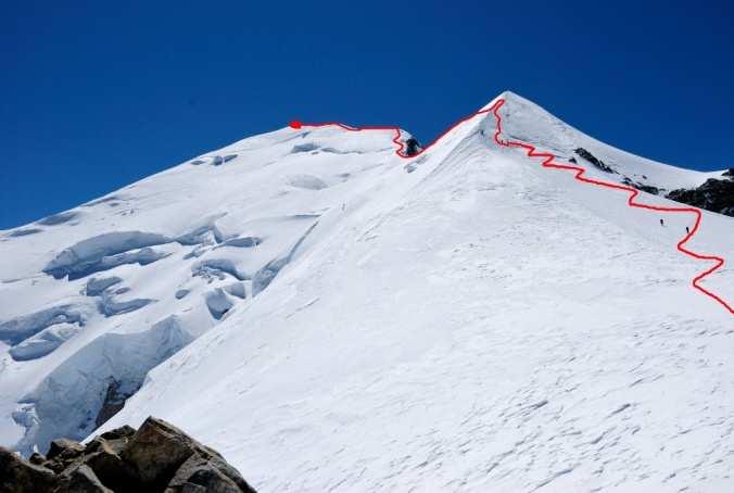 Linia wejścia na wierzchołek Mt. Blanc