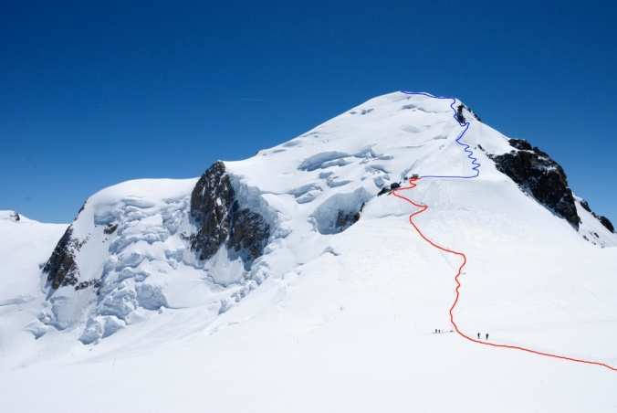 Linia wejścia na Mt. Blanc