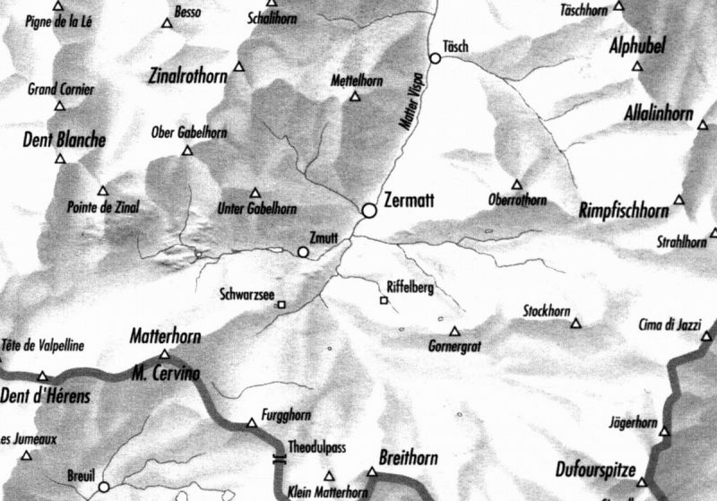 Mapka okolic Matterhornu